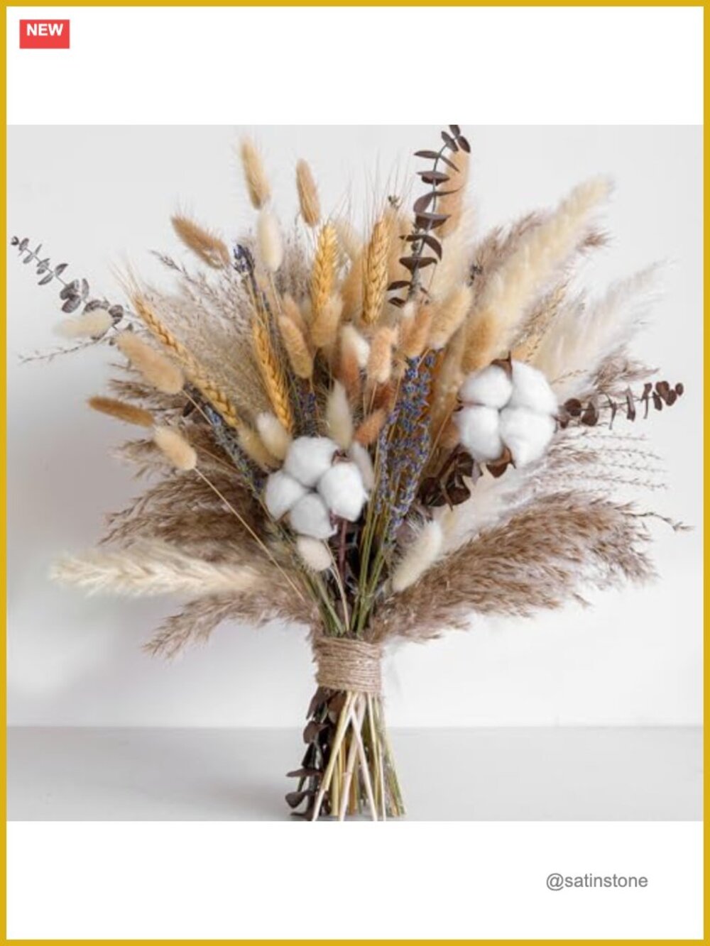 Natural Dried Flower Bouquet Pampas Grass Eucalyptus Lavender Wheat Boho Home